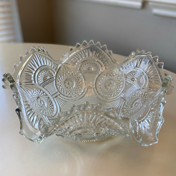 Twins Clear by IMPERIAL GLASS-OHIO 10" 
Ruffled Bowl - Picture 6 of 6
